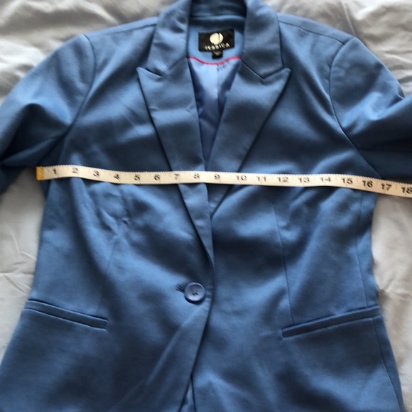 Jessica Light Blue Blazer Size Petite 2P - Picture 6 of 9